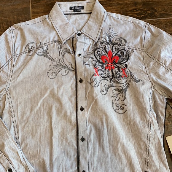 AT Collins Large Shirt Embroidered NWT - Picture 2 of 6